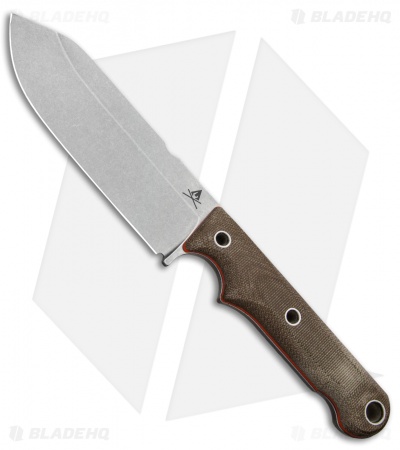 White River FC5 Firecraft Fixed Blade Knife OD Green Micarta (5" SW) Leather 