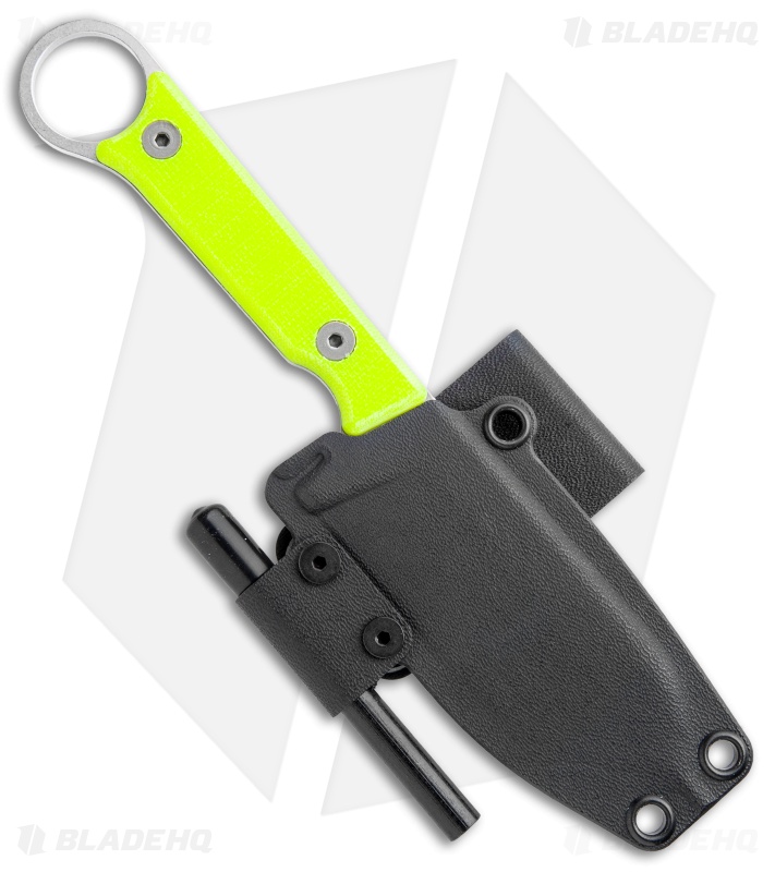 White River Firecraft 3.5 Pro Fixed Blade Knife Neon Green G-10 (3.5" Stonewash)