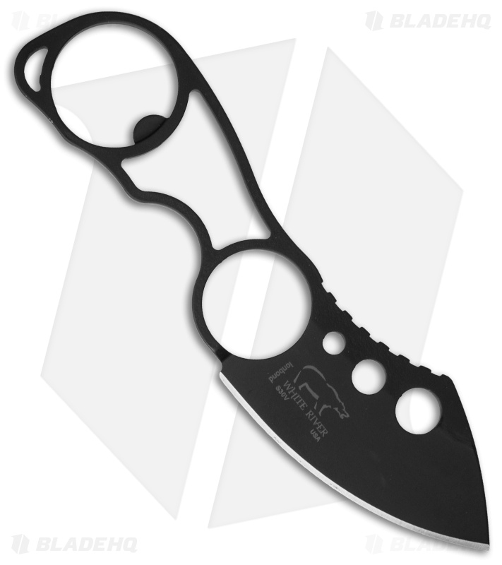 White River Knives Knucklehead Neck Knife (3.875" Black)
