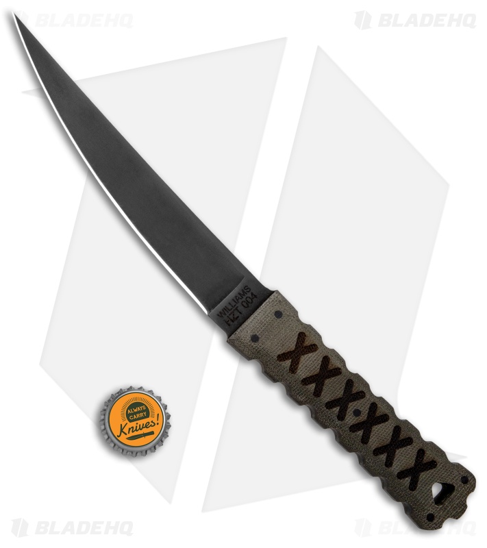 Williams Blade Design HZT Fixed Blade Knife Micarta (6.4" Black) HZT-004