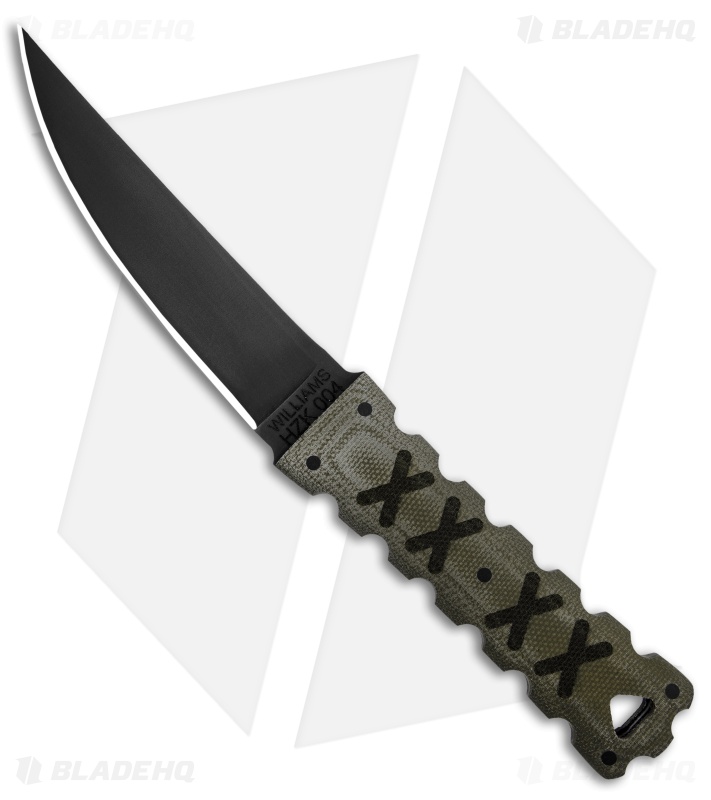 Williams Blade Design Hira Zukuri HZT 004 Fixed Blade Green Micarta (4.5" Black)