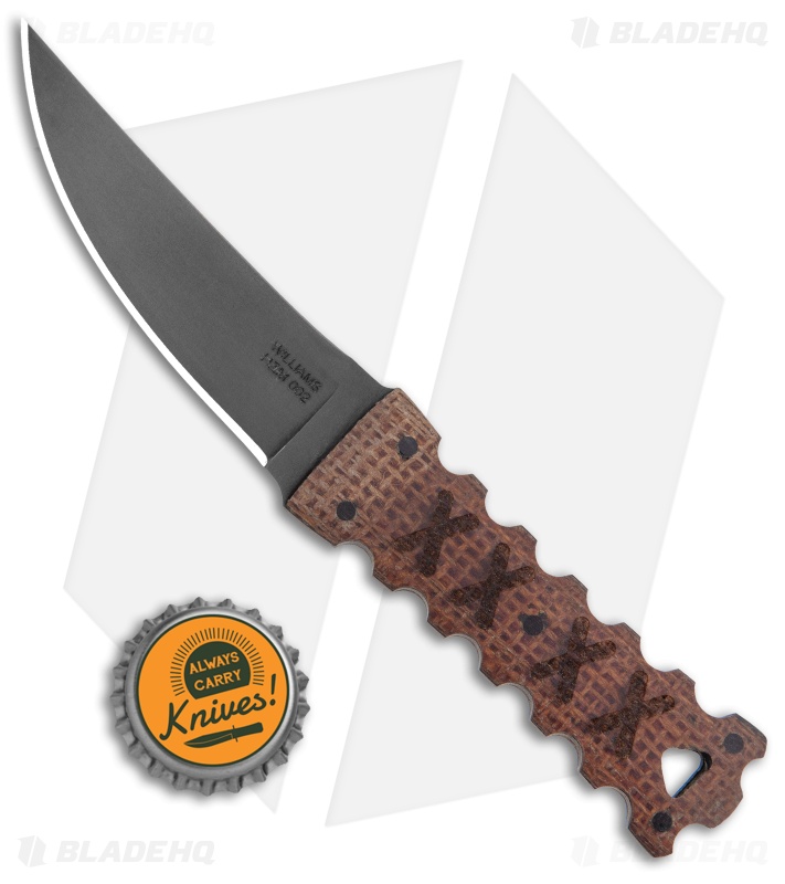 Williams Blade Design Hira Zukuri Mini Kaiken Fixed Blade Micarta (3.5" Black)