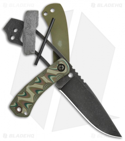 Winkler Knives Survival Striker Fixed Blade Knife Green Canvas (5.25" Caswell)