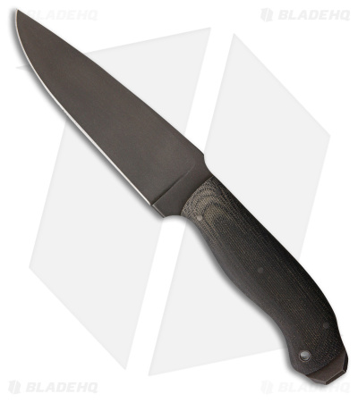Winkler Knives Spike Knife Fixed Blade Black Canvas Laminate (5.25" Caswell)