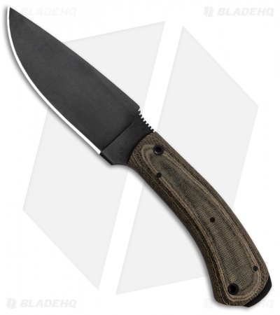 Winkler Knives Woodsman Fixed Blade Knife Black Laminate (4.25" Caswell)
