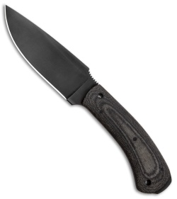 Winkler Knives Woodsman Fixed Blade Knife Black Canvas Laminate (4.25" Caswell)