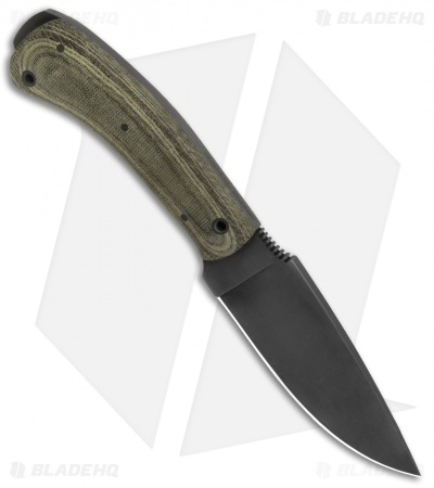 Winkler Knives Woodsman Fixed Blade Knife Green Canvas Laminate (4.25" Caswell)