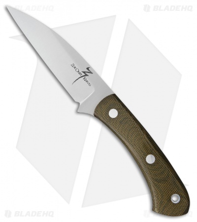 Zoe Crist Knives Goshawk Fixed Blade Green Micarta (3.5" Satin)