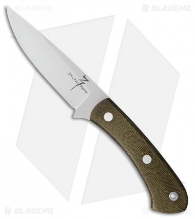 Zoe Crist Knives Kestrel Fixed Blade Knife Green Micarta (3.75" Satin)