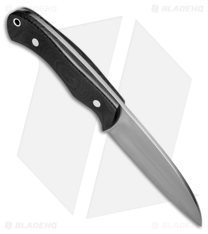 Zoe Crist Knives Fire Creek Fixed Blade Knife Black Canvas Micarta (4.5" Satin)