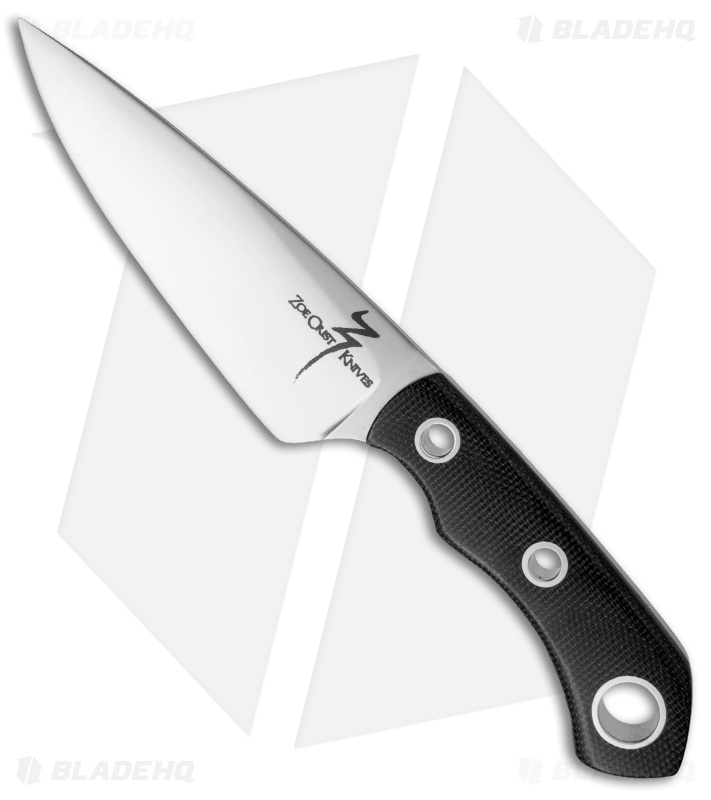 Zoe Crist Knives Urban EDC Fixed Blade Knife Black Canvas Micarta (3.75" Satin)