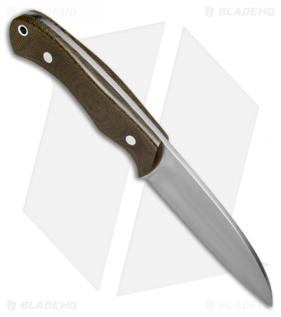 Zoe Crist Knives Fire Creek Fixed Blade Knife Green Canvas Micarta (4.5" Satin)