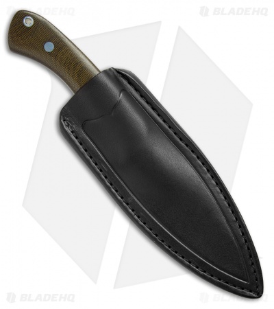 Zoe Crist Knives Fire Creek Fixed Blade Knife Green Canvas Micarta (4.5" Satin)