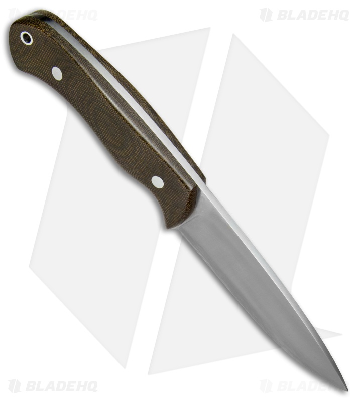 Zoe Crist Knives Saluda Fixed Blade Knife Green Canvas Micarta (4.5" Satin)