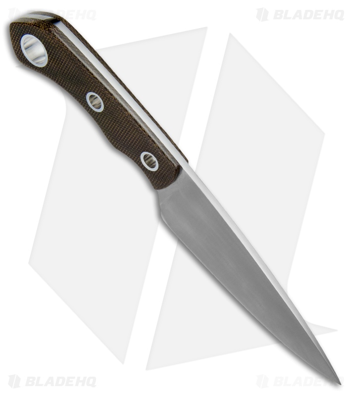 Zoe Crist Knives Urban EDC Fixed Blade Knife Green Canvas Micarta (3.75" Satin)