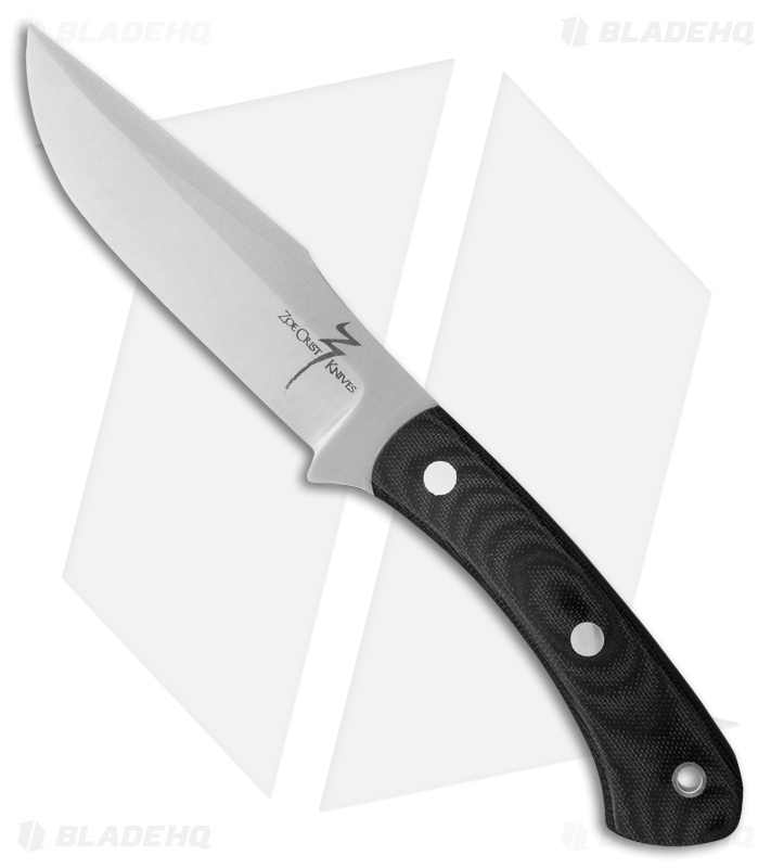 Zoe Crist Knives Peregrine Fixed Blade Knife Black Micarta (4.125" Satin)