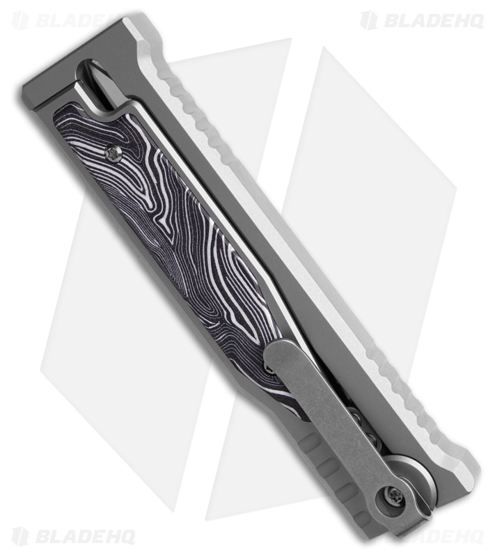 Reate EXO-M Dagger Manual OTF Knife Ti/Black White G-10 (3.25" Satin ELMAX)
