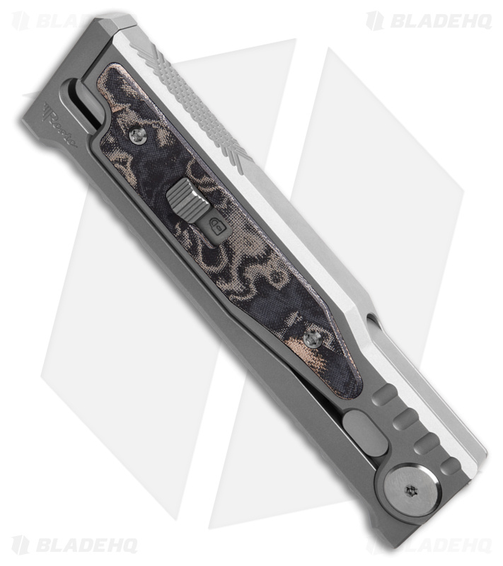 Reate EXO-M Drop Point Gravity Knife Titanium/Burl Linen Micarta (3.2" Satin)