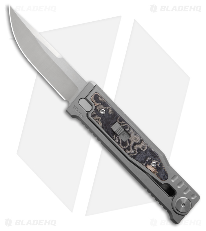 Reate EXO-M Drop Point Gravity Knife Titanium/Burl Linen Micarta (3.2" Satin)