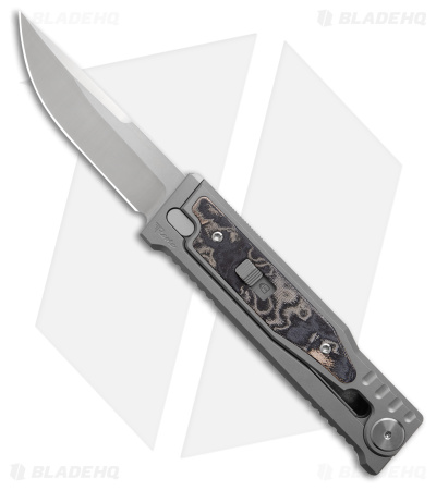 Reate EXO-M Drop Point Gravity Knife Titanium/Burl Linen Micarta (3.2" Satin)