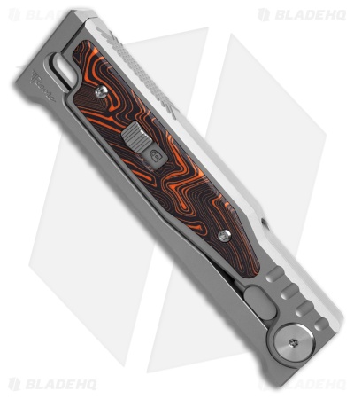 Reate EXO-M Drop Point Manual OTF Knife Titanium/Black Orange G-10 (3.25" Satin)
