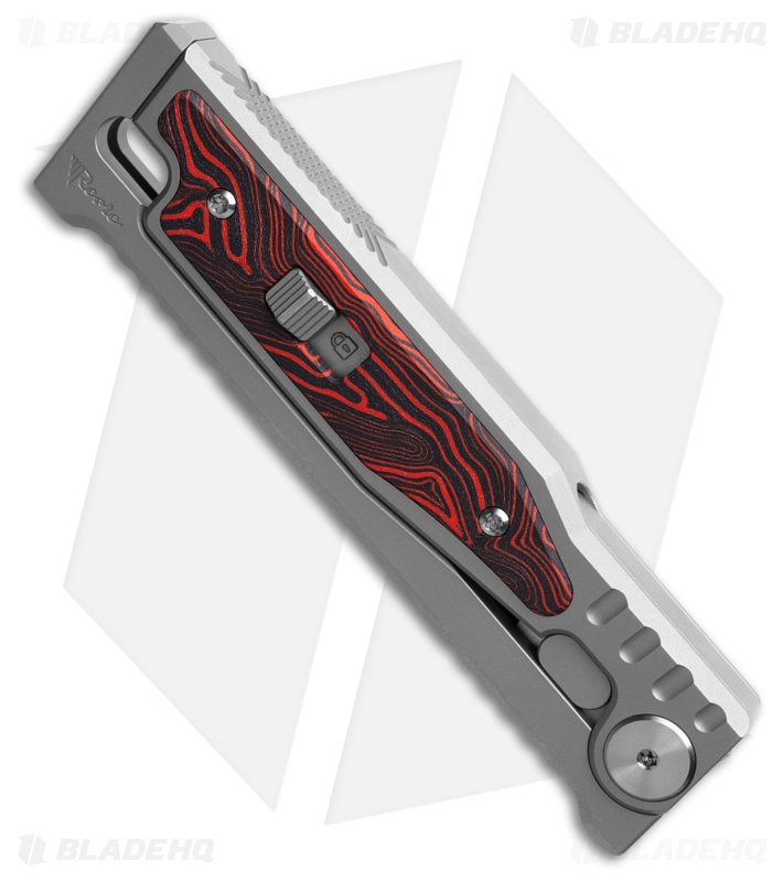Reate EXO-M Drop Point Manual OTF Knife Titanium/Black Red G-10 (3.25" Satin)