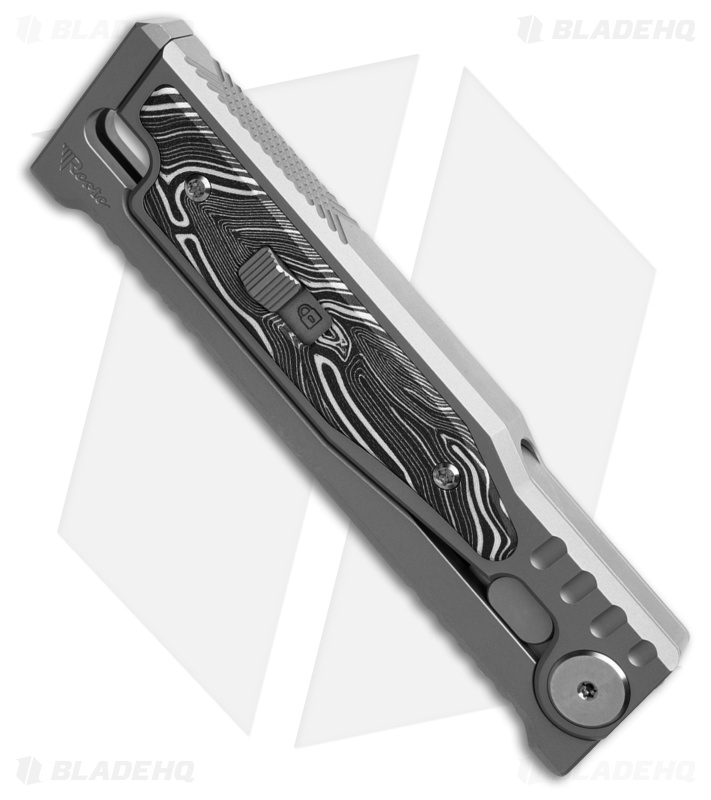 Reate EXO-M Drop Point Manual OTF Knife Titanium/White Black G-10 (3.25" Satin)