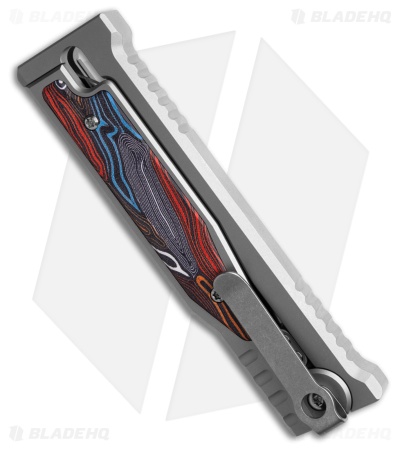 Reate EXO-M Manual OTF Knife Titanium/Multi-Colored G-10 (3.25" Satin)