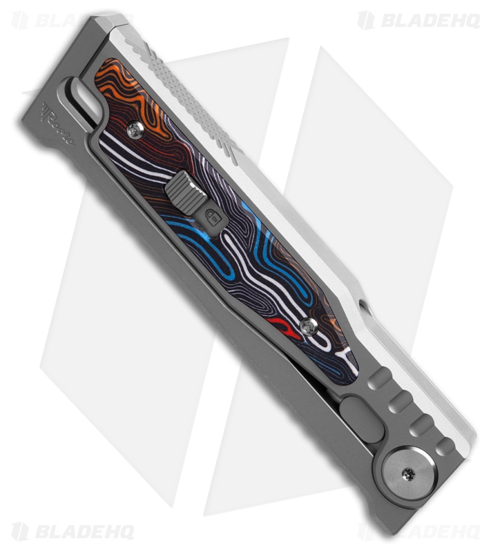 Reate EXO-M Manual OTF Knife Titanium/Multi-Colored G-10 (3.25" Satin)