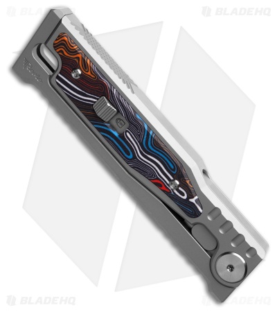 Reate EXO-M Manual OTF Knife Titanium/Multi-Colored G-10 (3.25" Satin)