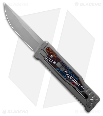 Reate EXO-M Manual OTF Knife Titanium/Multi-Colored G-10 (3.25" Satin)