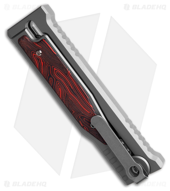 Reate EXO-M Tanto Manual OTF Knife Titanium/Black Red G-10 (3.25" Satin ELMAX)