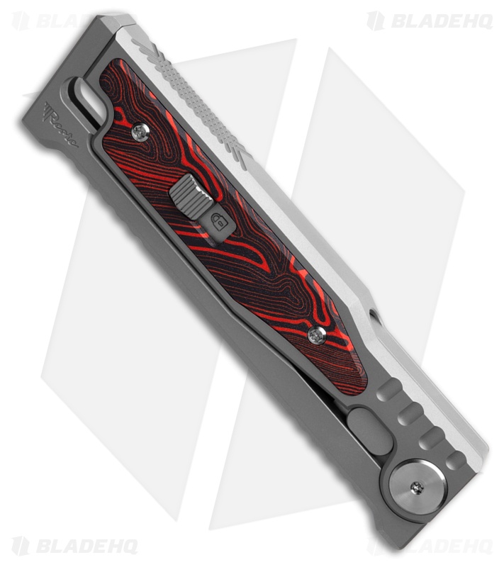 Reate EXO-M Tanto Manual OTF Knife Titanium/Black Red G-10 (3.25" Satin ELMAX)
