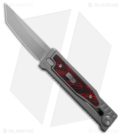 Reate EXO-M Tanto Manual OTF Knife Titanium/Black Red G-10 (3.25" Satin ELMAX)
