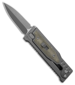 Reate EXO Mini Dagger  Gravity Knife Titanium/Green Micarta (2.6" BB/SW)