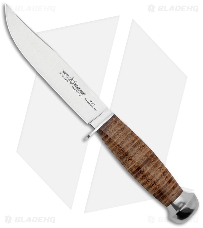 Fox Knives European Hunter 610/13 Fixed Blade Brown Leather (5.3" Satin) 610/13 