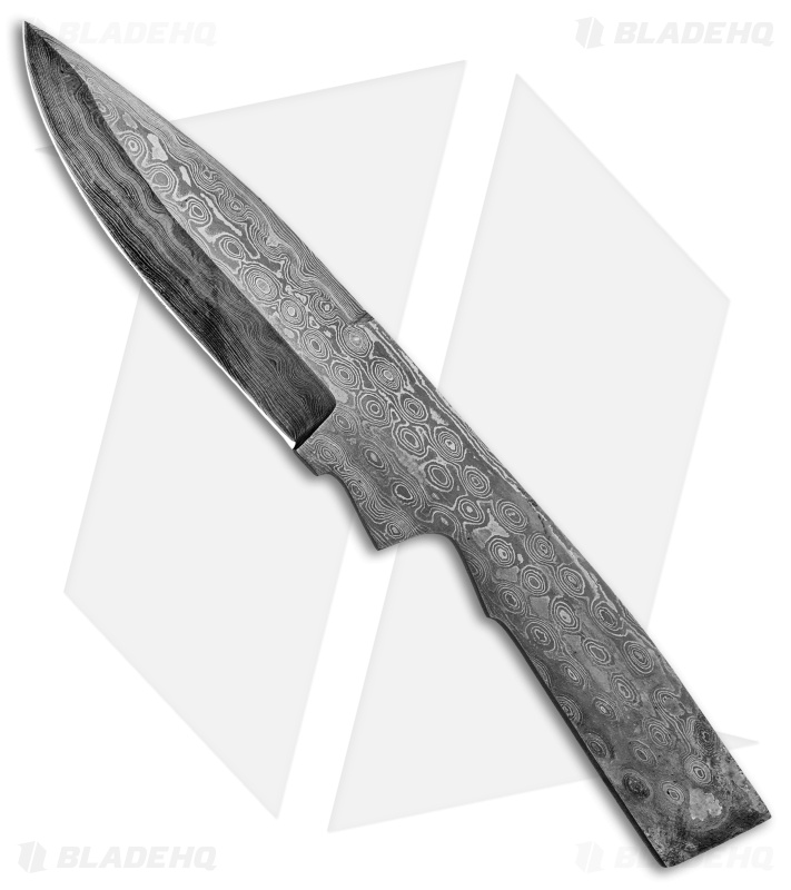 Tallen 9.25" Drop Point Hunter Knife Damascus Blade Blank #42
