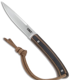 CRKT Folts Biwa Fixed Blade Knife Brown/Black G-10 (3&quot; Satin)  | 130451