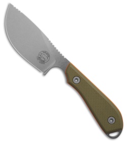 White River Knives M1-Skinner Fixed Blade Knife Green/Orange G-10 (3" Stonewash)