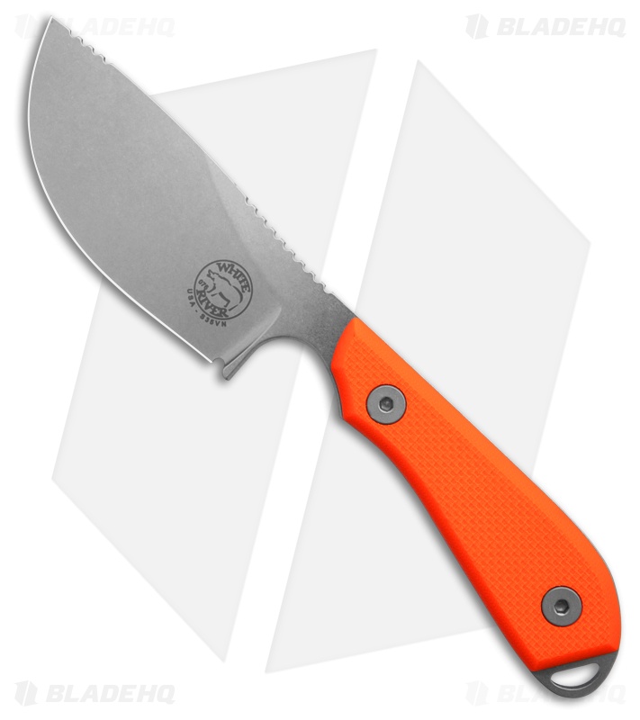 White River Knives M1-Skinner Fixed Blade Knife Orange G-10 (3" Stonewash)