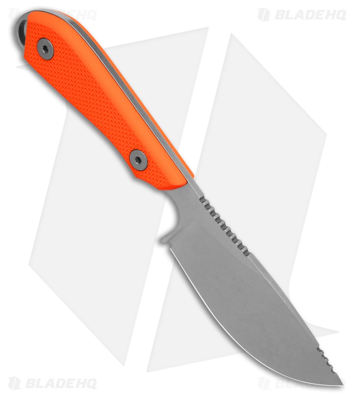 White River Knives M1-Skinner Fixed Blade Knife Orange G-10 (3" Stonewash)