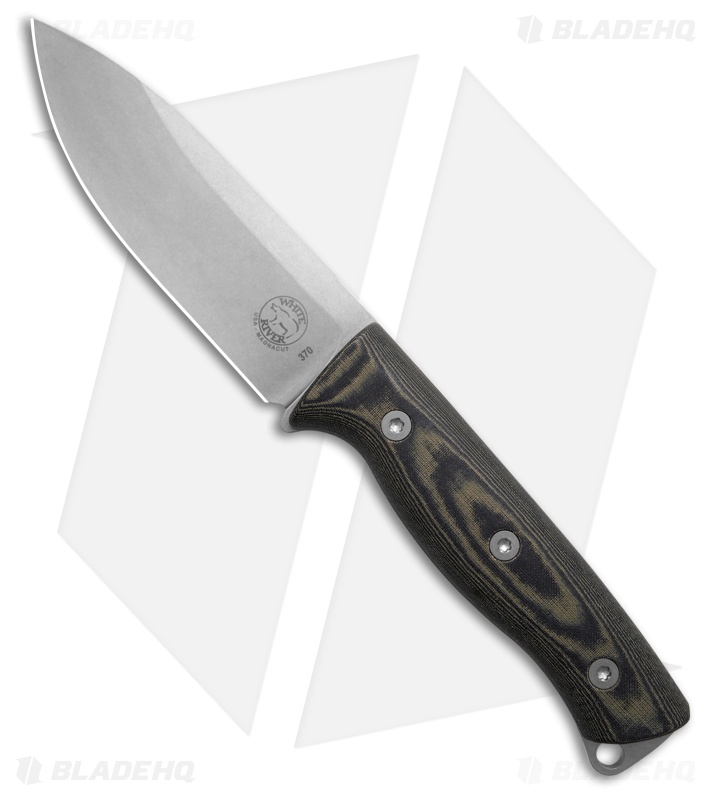 White River Ursus 45 Fixed Blade Knife Black/OD Green Linen Micarta (4.5" SW)