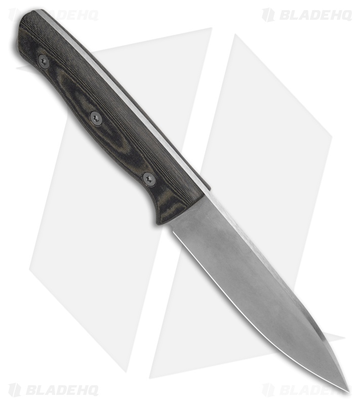 White River Ursus 45 Fixed Blade Knife Black/OD Green Linen Micarta (4.5" SW)