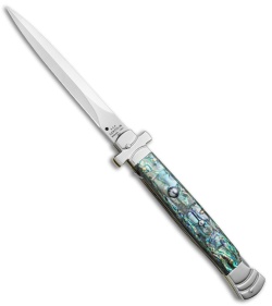 AGA Campolin 11" Maltese Cr. Dagger Auto Italian Stiletto Abalone (5" Satin)