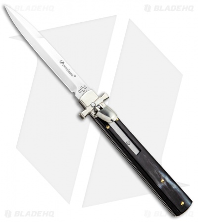 AGA Campolin 9" Dominus Leverlock Automatic Knife Dark Horn (4" Satin)