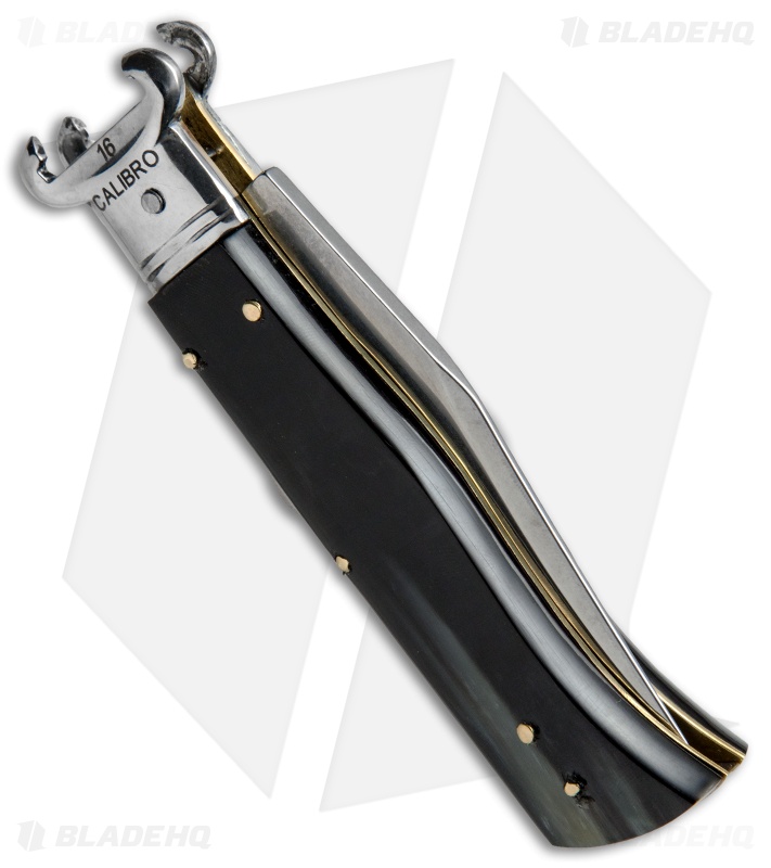 AGA Campolin 7.5" Calibro Automatic Knife Brazilian Horn (3.4" Satin)