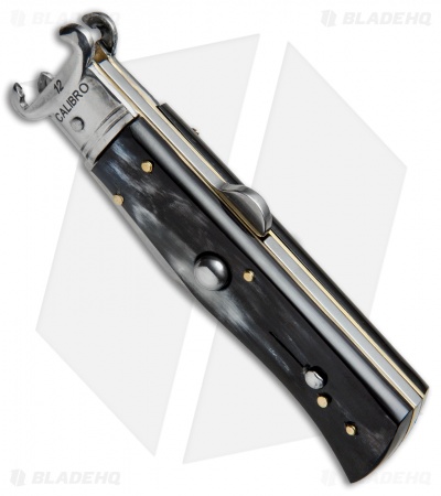 AGA Campolin 7.5" Calibro Automatic Knife Brazilian Horn (3.4" Satin)