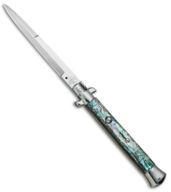 AGA Campolin 11" Picklock Automatic Italian Stiletto Abalone (5" Satin) 2017