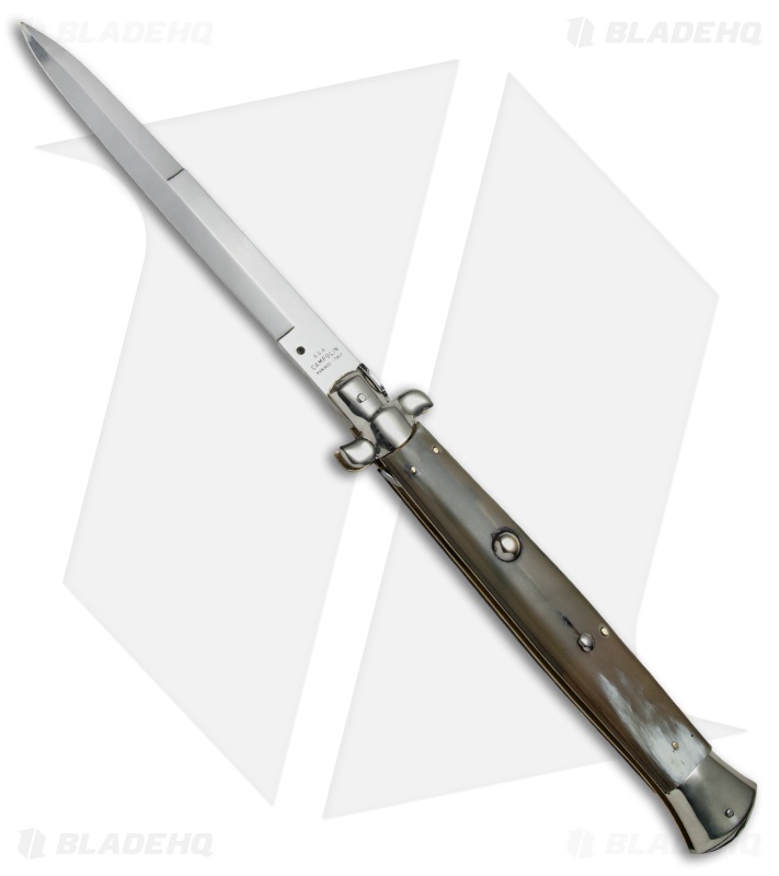 AGA Campolin 18" Italian Stiletto Knife Brazilian Horn (8" Satin Bayonet)