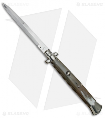 AGA Campolin 18" Italian Stiletto Knife Brazilian Horn (8" Satin Bayonet)